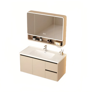 Mueble de Baño de Aluminio con Diseño de Panal de Abeja XTA, con Lavabo de Cerámica y Espejo con Luz, Impermeable, Moderno - Product Image 3
