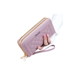 <span class=keywords><strong>Sac</strong></span> à <span class=keywords><strong>main</strong></span> décontracté long en PU géométrique pour femme, nouvelle collection, avec double fermeture éclair, grande capacité, porte-cartes, idéal pour le dropshipping transfrontalier - Product Image 6