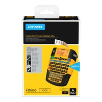 Étiqueteuse industrielle durable DYMO Rhino 4200, imprimante d'étiquettes professionnelle pour les chantiers, imprimante de marquage de câbles, ruban d'étiquetage