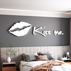 Autocollants muraux décoratifs 3D en acrylique « Lip Kiss Me » pour la maison, le salon, la <span class=keywords><strong>chambre</strong></span>, la salle à manger, l'entrée – Vente en gros usine - Product Image 4