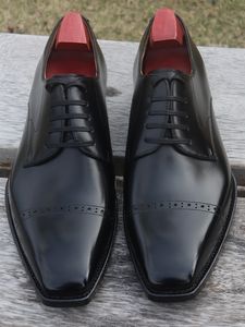 Goodyear Chaussures derby formelles d'affaires de style britannique à trois articulations à la mode Chaussures en cuir sculptées à la main Brock pour hommes - Product Image 6