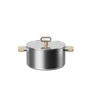 Ensemble de casseroles en acier inoxydable 304 tri-couches, série titane fondu, antiadhésif, compatible gaz et induction, poêle de cuisson D