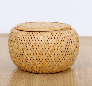 Boîte à thé ronde en bambou, panier de rangement fabriqué au Vietnam, haute qualité et meilleur prix pour l'exportation - Product Image 3