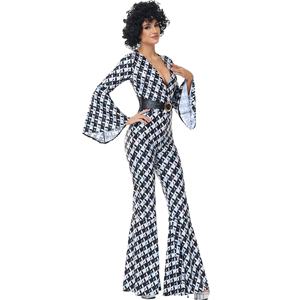 Costume de scène rétro années 80 style disco, motif losanges, pour Halloween, fête hippie, uniforme de chanteur - Product Image 3