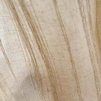 Rideau Moderne Personnalisable Beige Uni Ondulé en Polyester/Lin Écologique Translucide Transparent Toutes Saisons Gauche/Droite