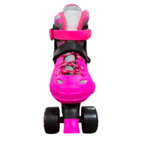 Patins à roulettes ajustables à quatre roues lumineuses pour enfants, en PU, pour garçons et filles