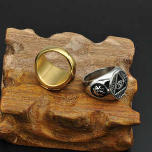 Anillo de Acero Inoxidable con Diseño de Ojo Triangular Iluminado - Product Image 4