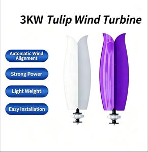 Énergie Renouvelable - Éolienne à axe vertical de type tulipe 3KW 24V, faible bruit pour éclairage public et domestique T/24V--3000W Haute Efficacité - Product Image 2