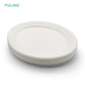 Platos Desechables Biodegradables FULING de Caña de Azúcar, Platos Ovalados de Bagazo de 10 y <span class=keywords><strong>12</strong></span> Pulgadas - Product Image 5