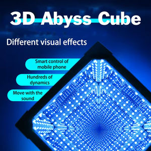 Lámpara 3D Abyss Cube Infinito con LED, Lámpara de Mesa con Respuesta al Sonido, Lámpara Decorativa RGB Creativa con Espejo, Lámpara de Ambiente Nocturna - Product Image 4