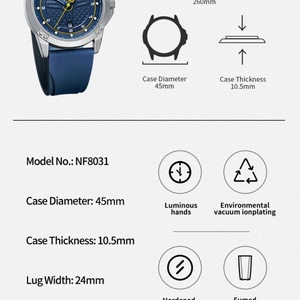 Reloj de Cuarzo NAVIFORCE 8031 Negro con Esfera Grande para Hombre, Venta al por Mayor de Fábrica, Económico, Regalo para Chico, Logotipo Personalizado OEM, Montres Hommes - Product Image 5