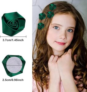 Fleurs en tissu 4D faites à la main Atin Ribbon Rose pour la décoration de <span class=keywords><strong>mariage</strong></span> <span class=keywords><strong>DIY</strong></span>, l'emballage cadeau, les bandeaux, les épingles à cheveux, les nœuds, les travaux manuels et les appliques de couture - Product Image 3