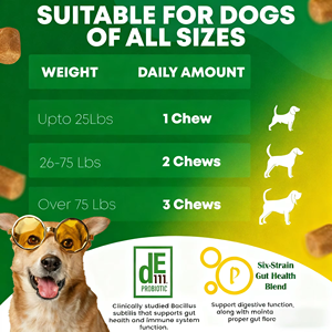 Probiotiques pour chiens avec prébiotiques - Favorise un microbiome intestinal équilibré - Renforce la santé immunitaire - Product Image 4