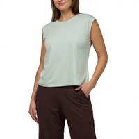Débardeur court côtelé en coton à séchage rapide pour femme, coupe ample, avec logo personnalisé, idéal pour le sport
