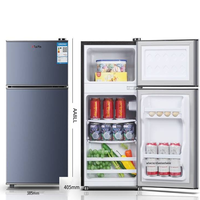 Réfrigérateur compact 62L avec congélateur supérieur et réfrigérateur inférieur, équipé de cloisons mobiles, pour usage domestique