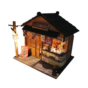 Factory Direct Supply Arts And Crafts Diy Toy Led Lighting Diy Dollhouse Miniature Wooden Toys For Children