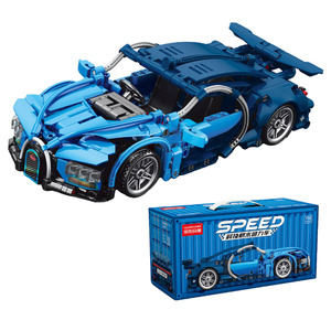 9026-9029 Modelo de Coche Deportivo Azul, Rompecabezas para Niños, Juego de Construcción de Bloques de Carreras, Lele Brother 1:18 - Product Image 1