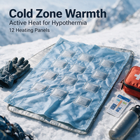 Couverture auto-chauffante jetable, meilleure que la couverture thermique traditionnelle en Mylar, avec noyau en mousse à 12 panneaux pour la randonnée en montagne et les secours