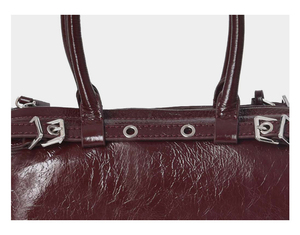 RZCK borse a tracolla per conferenze da donna di marca al dettaglio all'ingrosso di moda e borse in pelle color ciliegia in pelle retrò verniciata - Product Image 5