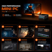 Mini PC de jeu AMD Ryzen 9 7950X3D RTX 4060 Ti 8 Go Ordinateur de bureau DDR5 jusqu'à 96 Go Double emplacement M.2 PCIe 4.0 WiFi 7 BT 5.4