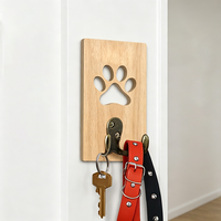 Support de laisse pour chien avec empreinte de patte, pour collier et laisse, décoration murale pour entrée, production artisanale, personnalisable