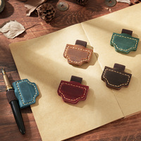 Marcapáginas Magnético de Cuero PU Personalizado, Marcador de Páginas de Cuero Vacuno Vintage, Accesorio de Lectura Hecho a Mano, Etiqueta de Libro con Logotipo Personalizado