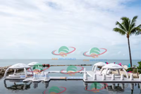Tente flottante aquatique gonflable pour île aquatique, jet ski, tente de banas flottante, fête aquatique gonflable