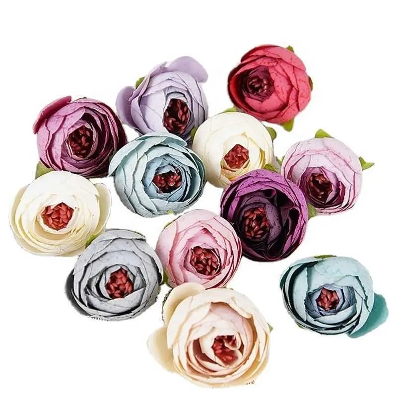 ดอกพีโอนีดอกคาเมลเลียขนาดเล็ก10ชิ้น,ดอกคาเมลเลียหัวดอกไม้สำหรับตกแต่งงานแต่งงานลูกบอลของขวัญงานฝีมือ DIY ดอกไม้