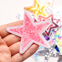 Nouveaux patchs brodés à sequins en forme d'étoile à cinq branches pour vêtements, chaussures et chapeaux, utilisés pour la décoration et la réparation des trous