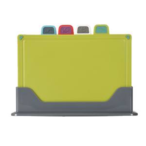 Ensemble de planches à découper en plastique Pptpr, 4 pièces, rectangulaires, lavables au lave-vaisselle, colorées, pour la préparation des aliments, légumes, fruits, viande, poisson - Product Image 4