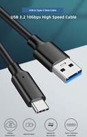 Kabel Pengisian Daya 3A 60W USB3.2 10Gbps Tipe-C Kabel Transfer Data Hard Disk Kecepatan Tinggi