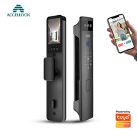 Serrure de porte intelligente ACCELLOCK avec reconnaissance faciale 3D, caméra de sécurité, surveillance cloud Wi-Fi, déverrouillage multi-méthodes, sécurité de niveau C, empreinte digitale