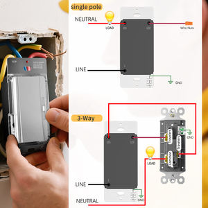 Interruttore Dimmer Intelligente Yineng Certificato <span class=keywords><strong>UL</strong></span> a 3 Vie, Interruttore <span class=keywords><strong>Wifi</strong></span> Wireless Dimmerabile, Illuminazione Moderna US Tuya <span class=keywords><strong>Smart</strong></span> Home con Alexa - Product Image 6