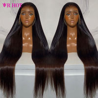 Perruque frontale en dentelle HD 13x6 en gros, cheveux brésiliens Remy vierges vietnamiens lisses, perruques invisibles fines sans colle en dentelle transparente