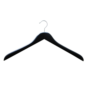 Ganchos cromados con acabado negro cóncavo de 20 mm de grosor, extragrandes, para disfraces teatrales, fabricante de perchas de madera negra - Product Image 1