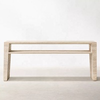 Table console de luxe en marbre naturel jaune moderne pour salon et usage hôtelier, idéale pour applications d'atelier