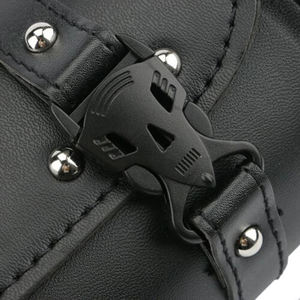 Sac à outils universel de fourche avant de <span class=keywords><strong>moto</strong></span> rétro <span class=keywords><strong>Mini</strong></span> sac de <span class=keywords><strong>guidon</strong></span> en cuir PU sac à crochet adapté pour Harley Sportster Kawasaki - Product Image 4