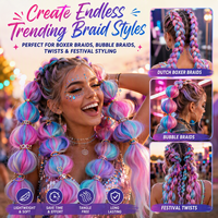 Perruques synthétiques tressées à la machine pour femmes, extensions de cheveux longs, dreadlocks en fibre haute température pour le commerce de gros international