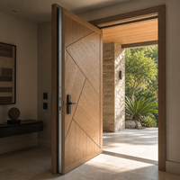 Contemporary Natural Oak Veneer Main Entrance Door Wooden Door for Home
