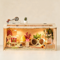 Cage en plastique pour petits animaux avec lumière LED pour hamster et poussins – Maison chaude d'hiver pour l'élevage