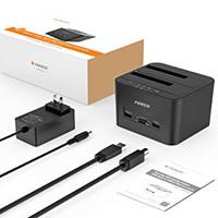 FIDECO dua Drive multifungsi, Hard Disk Hdd 2.5 "3.5" Dual Usb 3.0 stasiun Dok duplikator