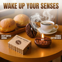 Minimalistische Kaffee-Aroma-Dekorationskerze mit präziser Bohnenform für die Raumgestaltung im Studio und für Unternehmen