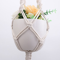 Nouveau design – Suspendu en corde de coton pour plantes, panier suspendu, sac en filet pour pot de fleurs, sac en maille tissé à la main pour pot de fleurs