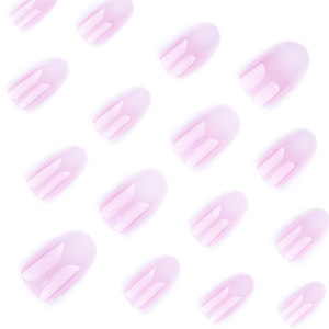 <span class=keywords><strong>Ongles</strong></span> à presser en ABS, forme amande, dégradé rose pêche et blanc laiteux, finition brillante, style French, souples et flexibles, logo personnalisable, certifiés CE, 24 pièces - Product Image 3