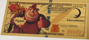 Lot de 8 billets de banque en feuille d'or <span class=keywords><strong>Bad</strong></span> Guys, style 100$, carte de collection de dessin animé, souvenir, cadeau - Product Image 4