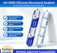 Scellant structurel en silicone noir et blanc Yong Sheng Da haute résistance, écologique et imperméable pour la construction et le collage, 300 ml