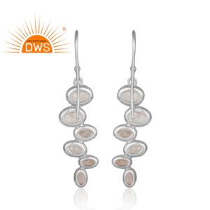 ชุดต่างหูแบบมีฝาสีเงินสเตอร์ลิง925ทึบสไตล์สุดสร้างสรรค์ต่างหูแบบห้อยต่างหูควอตซ์รูปกุหลาบคอลเลกชันเครื่องประดับวินเทจ - Product Image 3