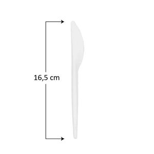 Couteaux jetables en plastique blanc réutilisables, longueur 16,5 cm, pour usage à table - Product Image 2