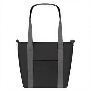 Sac fourre-tout en toile avec fermeture auto-agrippante, style vintage, design décontracté pour femme, motifs appliqués, poignée unique en fibre de bambou - Product Image 2