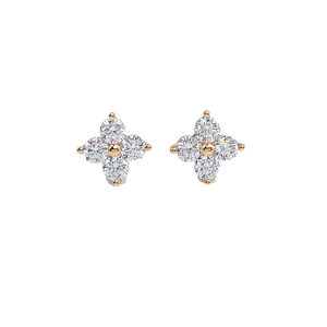 Pendientes de Diamante Cultivado en Laboratorio de 0.8ct, Diseño de Trébol de Cuatro Hojas, Alta Calidad, 14k/18K, Cuatro Garras, para Compromiso, Boda, Fiesta - Product Image 4